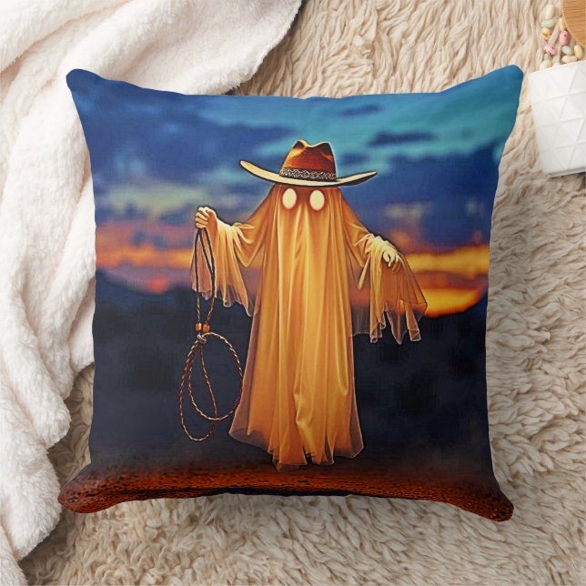 Coussin Cowboy Ghost au coucher du soleil (Couverture)