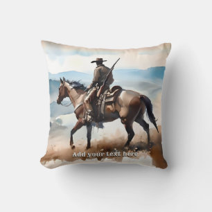 Coussin Cowboy moderne chevauchant un cheval
