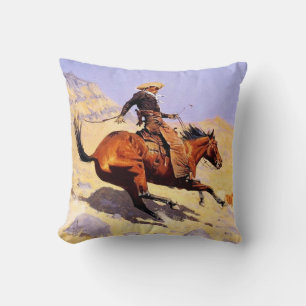 Coussin Cowboy Western Art par Frederic Remington