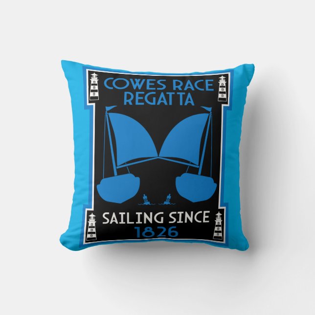 Coussin Cowes île de Wight Yacht Regatta (Recto)