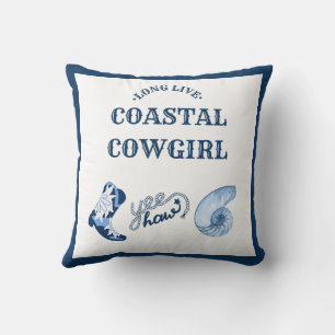 Coussin cowgirl côtière bleue
