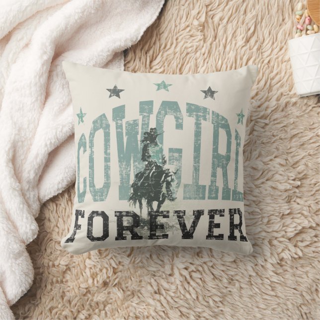Coussin Cowgirl Forever Western Trendy (Couverture)