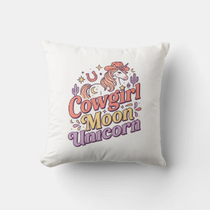 Coussin Cowgirl Licorne Lune Licorne Marchandise Fantaisis