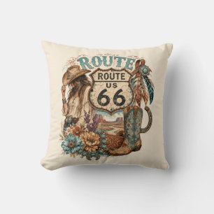 Coussin Cowgirl occidental boho accent de la route mère
