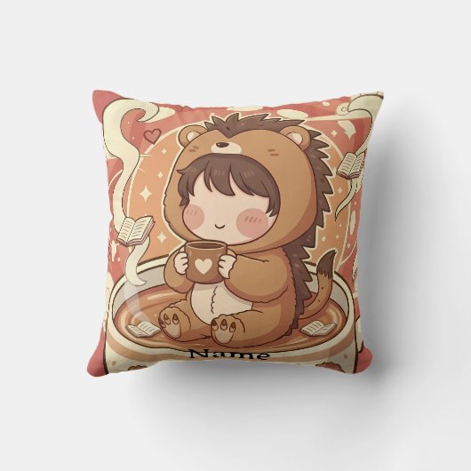 Coussin Cozy Chibi Hedgehog Accent Pillow (Verso)