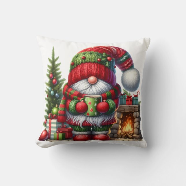 Coussin Cozy Christmas Gnome Art – Festive Holiday (Recto)