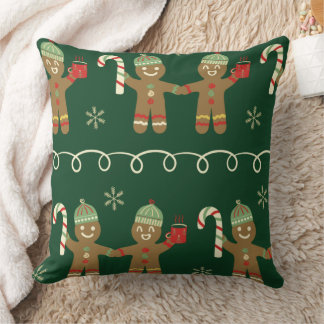 Coussin Cozy Christmas Pillow with Candy Canes & Cocoa