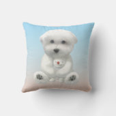 Coussin Cozy Plush Moment: Smiling Bichon Hugging Mini Pup (Verso)