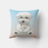 Coussin Cozy Plush Moment: Smiling Bichon Hugging Mini Pup (Verso)