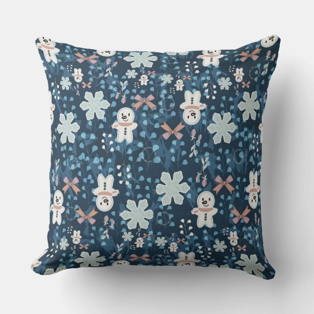 Coussin Cozy Whimsical Holiday Throw Pillow (Recto)