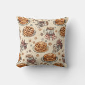 Coussin Cozy Winter Breakfast Pattern | Pancakes & Coffee (Recto)