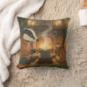 Coussin Cozy Woodland Campfire Animals Throw Pillow (Couverture)