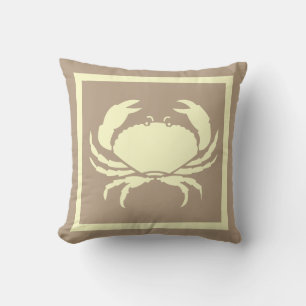 Coussin CRAB : couleur gris crème blanc cassé