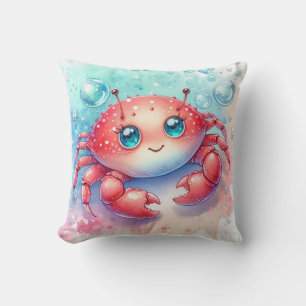 Coussin Crabe aquarelle