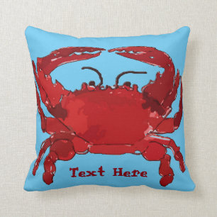 Coussin Crabe bleu bouilli, ajouter du texte