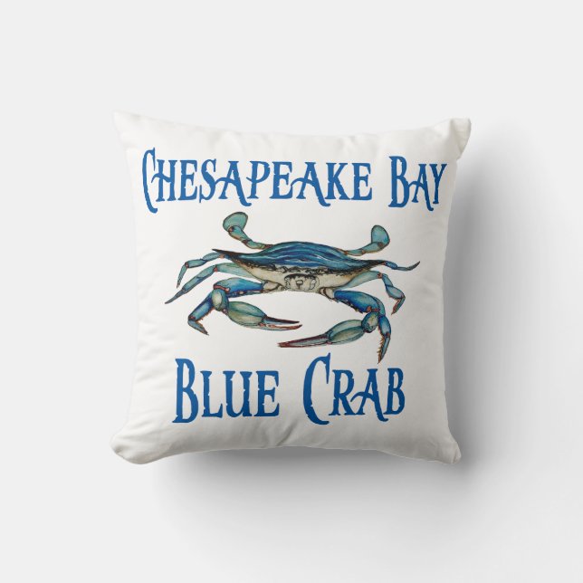 Coussin Crabe bleu de la baie Cheke (Recto)