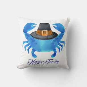 Coussin Crabe bleu sur mesure Thanksgiving