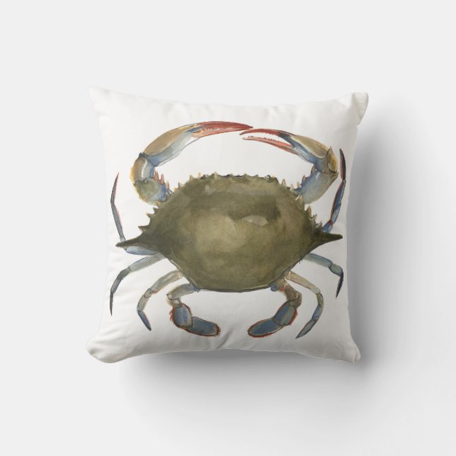 Coussin Crabe d'aquarelle - gris (Recto)