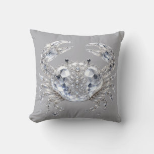 Coussin Crabe en cristal d'argent   Océan scintillant Luxe