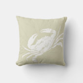 Coussin Crabe et homard Côte blanche et sable beige (Recto)