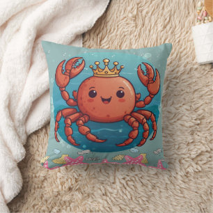 Coussin Crabe roi princesse en bleu