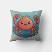 Coussin Crabe roi princesse en bleu (Verso)