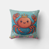 Coussin Crabe roi princesse en bleu (Recto)