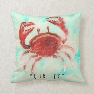 Coussin Crabe rouge Elégant Plage Mer Nourriture Océan Déc