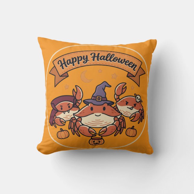 Coussin Crabs Joyeux Halloween  (Recto)