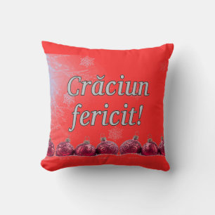 Coussin Crăciun fericit ! Joyeux Noël en roumain wf
