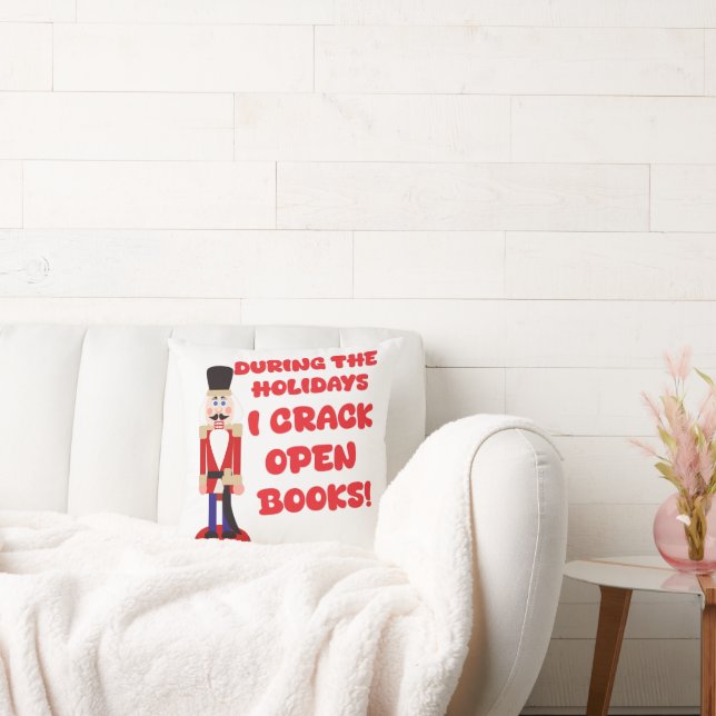 Coussin Crack Open Books Nutcracker Vacances Lecture (Canapé)