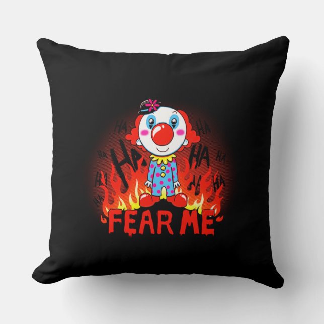 Coussin Craignez-moi clown (Recto)