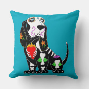 Coussin Crâne à sucre Basset Hound