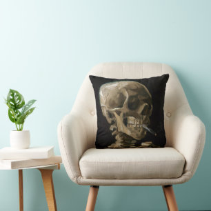 Coussin Crâne avec cigarette allumée Vincent van Gogh Art