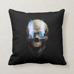 Coussin Crâne avec les yeux flamboyants