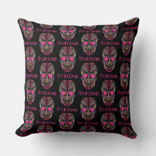 Coussin Crâne d'amant coloré mignon