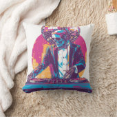 Coussin Crâne de DJ de mariage � Squelette de fête formel (Couverture)