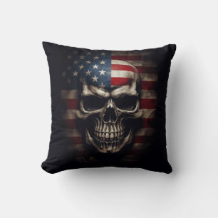Coussin Crâne de drapeau américain