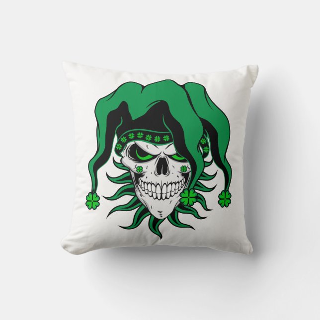 Coussin Crâne de jester irlandais (Recto)