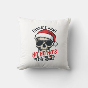 Coussin Crâne de Noël Ho Ho Ho Humour Design