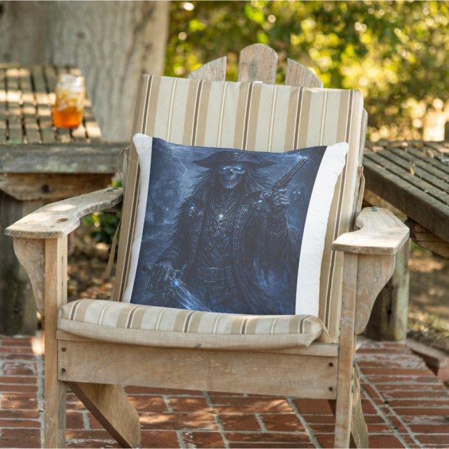 Coussin Crâne de Pirate Fantôme – Faucheur de Fantasy Somb (Chaise)