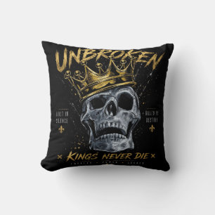 Coussin Crâne de roi incassable Couronne Art motivationnel