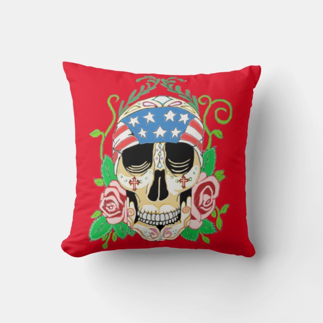 Coussin Crâne de sucre de motard (Recto)
