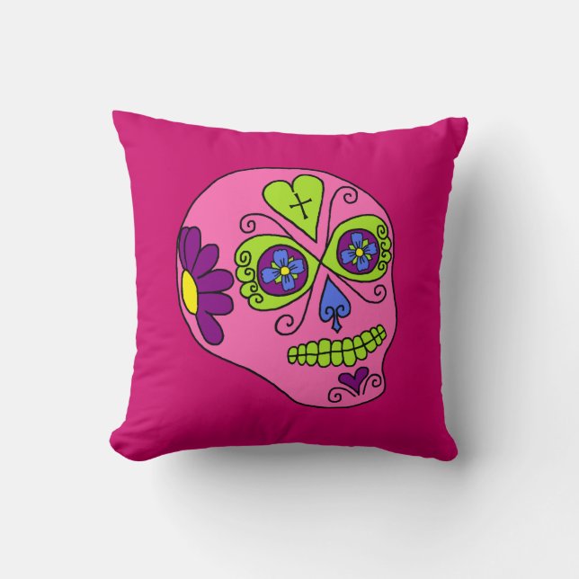 Coussin Crâne de Sucre Lucha Libre (Recto)