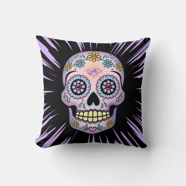 Coussin Crâne de sucre pourpre (Recto)