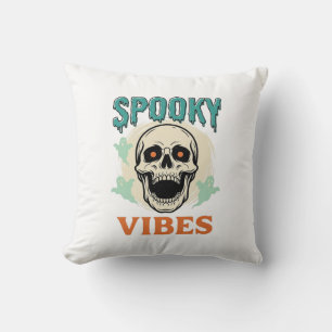 Coussin Crâne d'Halloween Atmosphère Surnaturelle Horreur