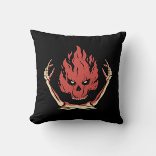 Coussin Crâne en feu