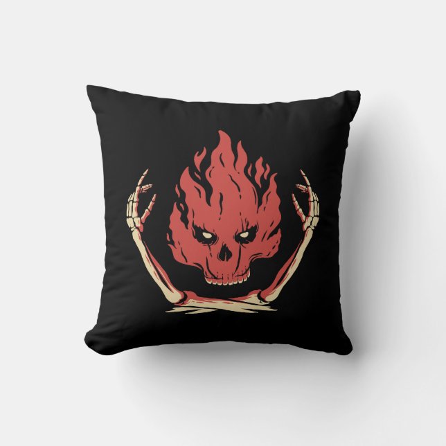 Coussin Crâne en feu (Recto)