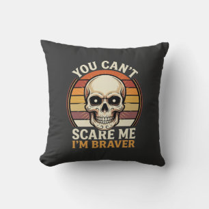 Coussin Crâne Halloween plus courageux Design d'Horreur Ré