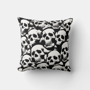 Coussin crâne humain déplaisant motif horreur gothique art